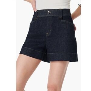 SPANX Denim Trouser Shorts Women XL Dark Wash Stretch Shaping Shorts NWT